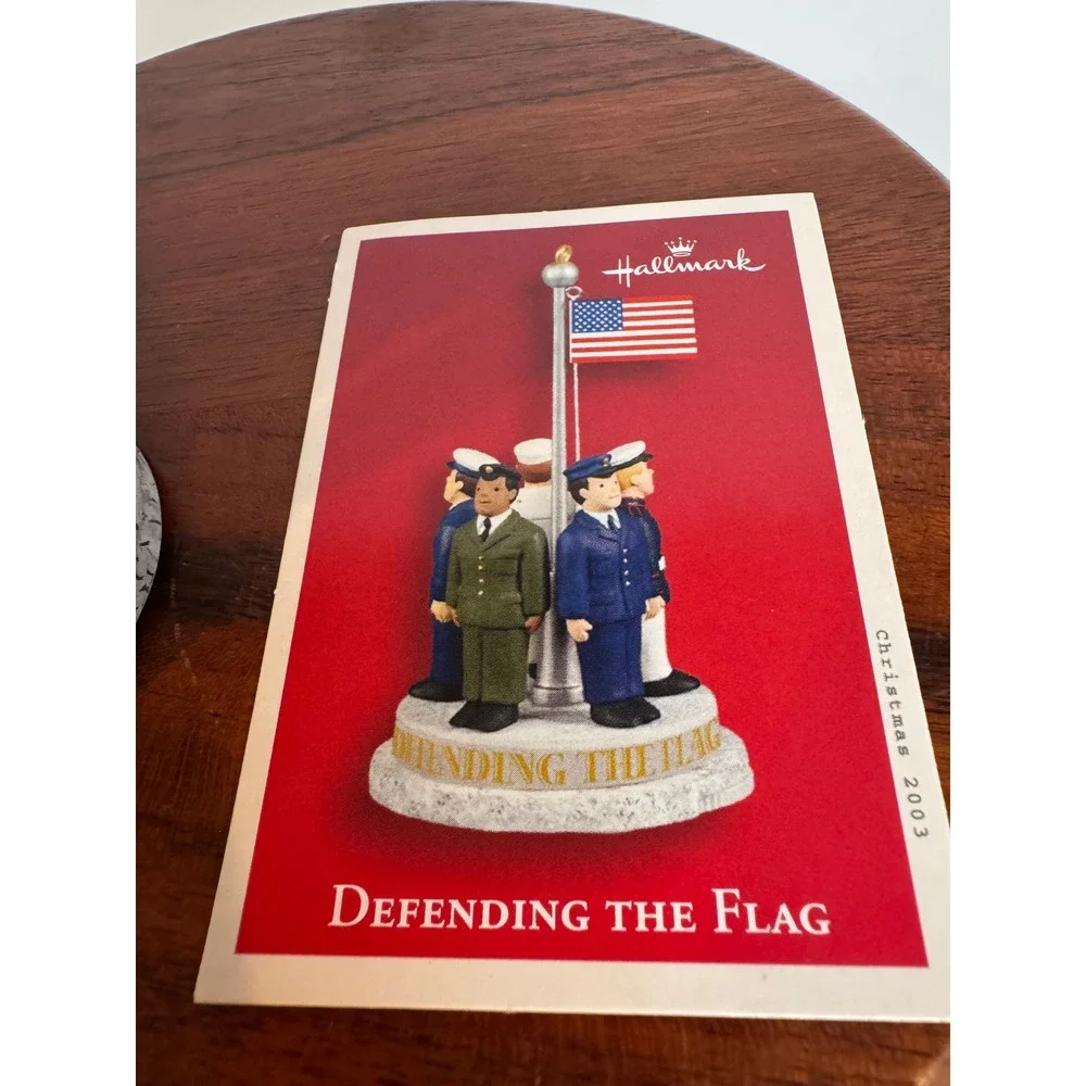 Hallmark Keepsake Defending‎ The Flag Ornament 2003 Patriotic Military Flag